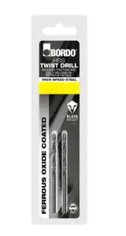 Bordo 6.5mm Black HSS Jobber Drill Bit Clam Shell - 2003-6.50S