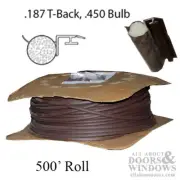 .187 T-Slot Backing, .450 Foam Filled Offset Bulb 500 Foot Roll - Bronze