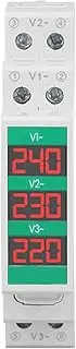 3 Phase Voltmeter LCD Display 60 450V Digital Display Voltage Meter Din Rail Mount for Electric Power