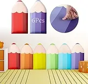 Jetec 6 Pcs 3D Anti Collision Pencil Shape Wall Padding for Kids 23.6 x 11.8 Inch Peel and Stick Upholstered Wall Panels Headboard Panels Colorful Wall Mats for Nursery Playroom Wall Protection
