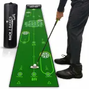 Back 2 Basics 10Ft Putting Golf Mat - True-To-Life Green Simulation Golf Putt...