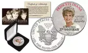 PRINCESS DIANA 20th Anniversary 1oz .999 SILVER AMERICAN EAGLE U.S. COIN w/BOX