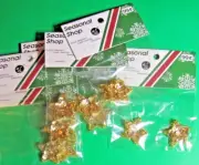 7 PACKAGES (14 STARS) 1" GOLD SEQUINED STARS CRAFT EMBELLISHMENT APPLIQUES-6/37