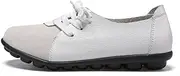 [ZIRIA] Shoes Leather Flats Shoes Woman Lace-Up Casual Ladies Driving Shoes