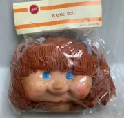 Vintage Zim’s Plastic Doll Head Freckles Red Yarn Hair 4 x 6” New Old Stock