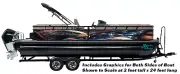 Bald Eagle Waving American Graphic Wrap Decal Vinyl Pontoon Boat Bass Fishing US