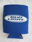 Blue Bud Light Beer Can Bottle Koozie Cooler White Circle Bud Light Inside