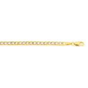 9ct Gold 19.5cm Two Tone Curb Bracelet