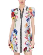 Alice and Olivia Claire Short Sleeved Tiered Dress