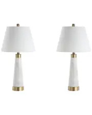 JONATHAN Y Travis 26.5in Gold Modern Column LED Table Lamp