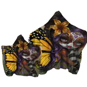 Sweet Isabella Day of the Dead Butterfly Girl Towel with Hood