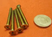 Brass Flat Head Machine Screw Phillips 10-24 x 2.00" Length, 50 pcs