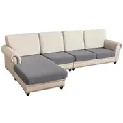Sectional Couch Covers 4 Pieces Sofa Seat Cushion Covers L Shape Separate Cushion Couch Chaise Cover for Both Left/Right Sectional Couch (Large Sofa 3 Seater + 1 Chaise, Dove Grey)