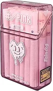 [Lorxilar] Cigarette Case Cute in Pink King Size 20 Capacity Clear Cigarette Case Plastic Transparent Cigarette Box,One Size,Pink