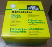 PRINZ 1000 FOLDED STAMP HINGES PEELABLE Acid Free GUM - Full BOX of 50 packets
