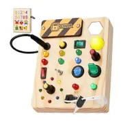 Busy Board Montessori Toddler Sensory Wooden Toy Lights 27 LED Learning Gifts Educational Development Boys Girls Ages 3 to 7