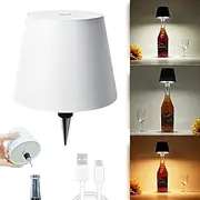 Wireless Wine Bottle Light Head, Portable LED Wireless Bottle Lamp with 3 Modes Light Dimming Pridola, Rechargeable Touch Control RGB Mode Wine Bottle,Outdoor Table Lamp,Bar Lamp Restaurants