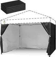 10x10 Canopy Sidewalls (4pck) - Canopy Walls 10x10, Sidewalls for Canopy - Canopy Cover, Canopy Accessories, Black