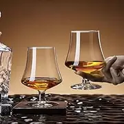 Crystal Brandy Glasses Set of 2, 15oz/450ml Cognac Whiskey Glasses, Good for Whiskey Cocktail Beer and Drink in Home Party Birthdays Wedding