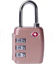 [I-Max] TSA Approved Combination Luggage Lock Padlock Locker Locks Security Suitcase Bag 3-Digit Travel Long Shackle (Gold)
