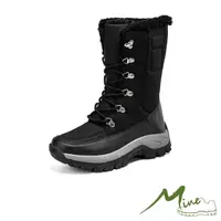 在飛比找momo購物網優惠-【MINE】保暖雪靴 綁帶雪靴/防潑水保暖機能個性綁帶造型休