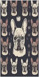 [LQWOK] Microfiber Beach Towel, I Love French Bulldog Printed Quick-drying Beach Towel,cute Beach Towel,convenient and Portable Beach Towel for Men and Women
