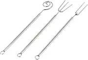 JISADER 3 Pieces Dipping Tool Chocolate Dipping Tool DIY Cheese Hot Pot Dessert Forks Fruits Truffle Baking Bakeware Fondue Forks