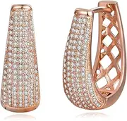 [Zhang Trading] 18K Gold-Plated Large Hoop Earring,Micro-Pave Zirconia Back-Hollow