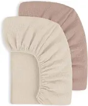 Muslin Cot Sheets 2Pack 100% Cotton Soft&Breathable Nursery Sheet 28X52Inch Baby