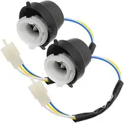 2pcs Universal Motorcycle Light Socket Motorbike Light Socket Harness Dual Claw Headlight and Tail Light Holders Wiring Harness Connector