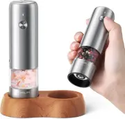 FORLIM Mini Electric Salt and Pepper Grinder USB RECHARGING MINI SET - Sliver