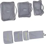 Healeved 7pcs Clothes Storage Bag Organizers Bags Packing Cubes Travel Organizer Tags Organizer Bag Travel Packing Cubes Travel Essentials Suitcase Organisers Compression Oxford Cloth Grey