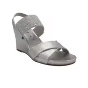 Karen Scott 9 M Silver Strappy Wedge Sandals NIB WB2