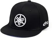 [MsLuLA] Men Sports Baseball Cap Racing Sports Cap Comfortable Snapback Hat Cotton Embroidery Motorcycle Yamaha Flat Brim Hip Hop Men Hat Black