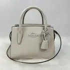 COACH Andrea Carryall Bag In Leather/Silver/ChalkChalk CP081 NWT
