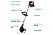 3in1 Cordless Grass Trimmer Grass Lawn Brush Cutter Whipper Snipper with 1 Battery