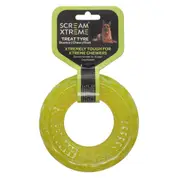 Scream Xtreme Treat Tyre Loud Green Dog Toy (X-Large - 17cm x 5cm)