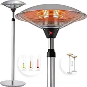 Infrared Heater, Quartz Heater, Patio Heater (2100 Watts, 3 Heating Levels, Telescopic Tube Adjustable to 210 cm, Electric Halogen Heater)