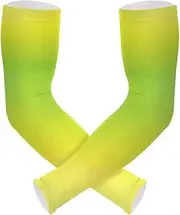 [Yoogain] UV Protection Sleeves Sun Protection Light Green and Yellow Gradient Color Arm Sleeves Cooling Feeling Strong Air Permeability cubre brazos, Light Green and Yellow Gradient Color