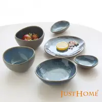 在飛比找momo購物網優惠-【Just Home】日式星空藍窯變陶瓷6件碗盤餐具組-2人