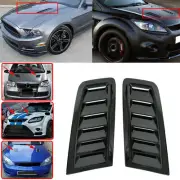 Glossy Black Bonnet Hood Vent Louver Scoop Cover Air Flow Intake Universal