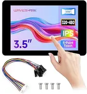 Waveshare 3.5inch Capacitive Touch Display, Compatible with Raspberry Pi 5/4B/3B, Pi Pico, IPS Panel, 320×480, 5-Point Touch, Immersion Gold Process, Toughened Glass Panel