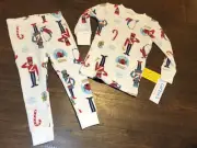Carters Just One Waffle 2 pc pj set S 12 Mos Girls Boys Soldier Christmas New
