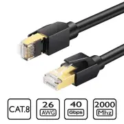 CAT8 Ethernet Cable SFTP Shielded Network LAN Patch RJ45 40Gbps 2000Mhz 26AWG