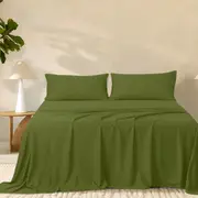 Bedding King 2000TC Super Soft Bamboo Sheet Set - Olive Green Double