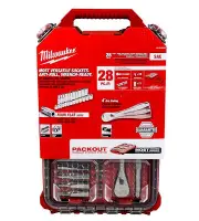 Milwaukee 48-22-9481 28-Piece 3/8 in. Drive SAE Ratchet and Socket Set with P...