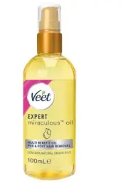 Veet Expert Miraculous Oil 100 Ml for pre and post Wax/ depilatory hair Removal