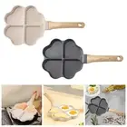 Mini Egg Cooker Pan Breakfast Frying Pan Anti Scald Handle 4 Holes Egg Frying