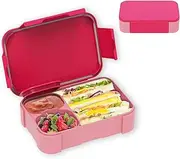 Hap Tim Bento Lunch Box for Kids & Adults, Lunchbox Containers for Boys & Girls, Leakproof, Microwave, Dishwasher, Freezer Safe, Bpa-Free (Pink)