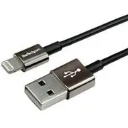 StarTech 1m Metal Lightning to USB Cable, Black - USBLTM1MBK